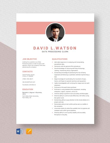Image result for Data Processing Resume Examples