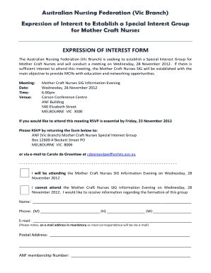 Fillable Online admin anfvic asn Australian Nursing Federation Vic ...