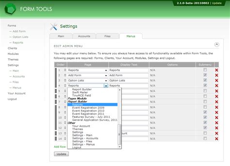 Image result for Builders Software Menu Form