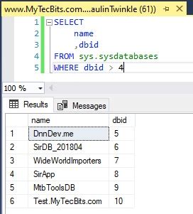 SQL Server List Databases 的图像结果