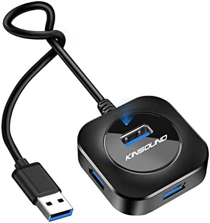 Kinsound USB Hub,4 Extension Multi Port USB Hub 3.0 with Power ...