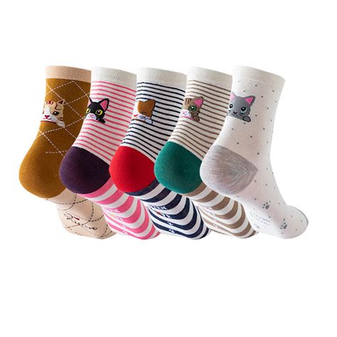 ZHUASHUM Women Animal Themed Socks Cute Crew Socks,5-Pack - Walmart.com