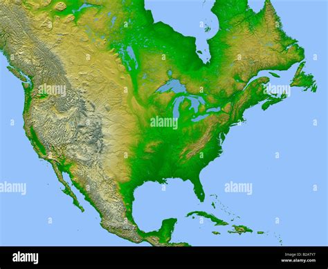 high definition weather satellite view of North America map Stock Photo ...