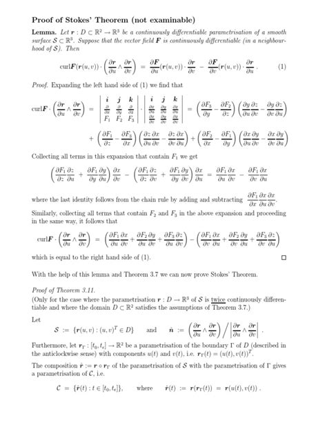 Proof of Stokes' Theorem (Not Examinable) | PDF | Theorem | Differential Topology