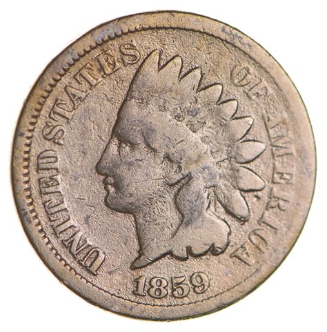 Civil War Era - 1859 Copper Nickel Indian Head Cent - Historic ...