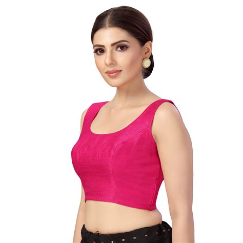 Women's Pink Polyester Blouse (Design 2545) – Studio Shringaar