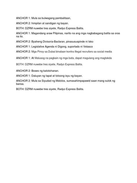 Image result for Anchor Script Example