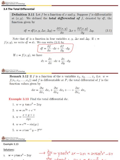 Image result for Total Differential Calculus