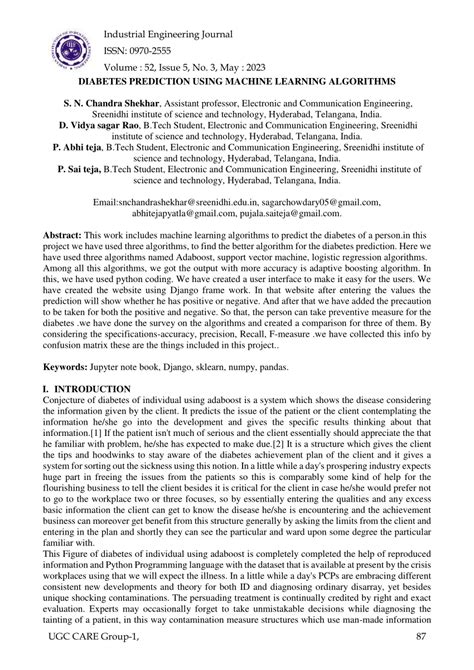 Prediction of Diabetes Using Machine Learning for Final Year Project 的图像结果