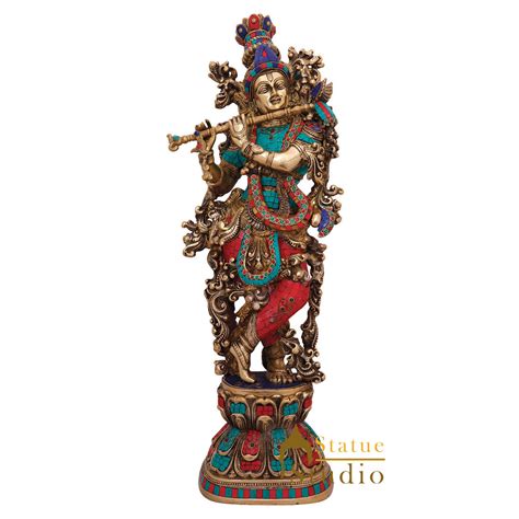 Finest Inlay Masterpiece Indian God Krishna Statue Décor Gift Idol Sho ...