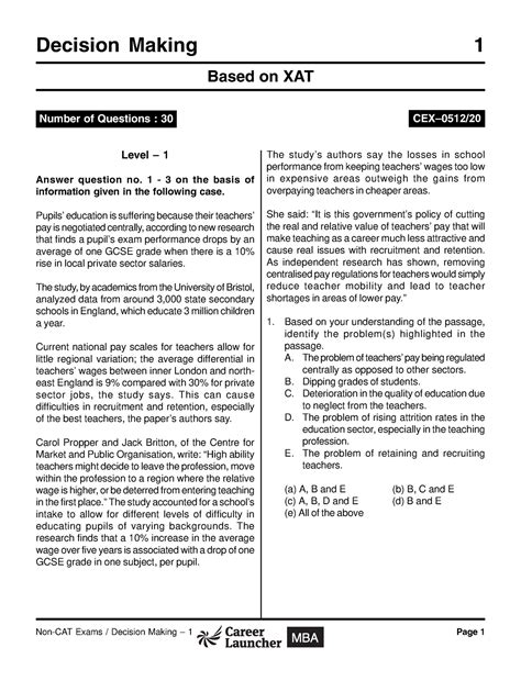 Decision Making-1 - 1 - 3 on the basis of information given in the ...