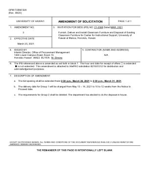 Fillable Online OPM FORM 50A UNIVERSITY OF HAWAII AMENDMENT OF ... Fax ...