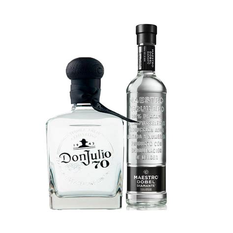 Tequila Don Julio 70 Cristalino Añejo 700 mL + Tequila Maestro Dobel ...