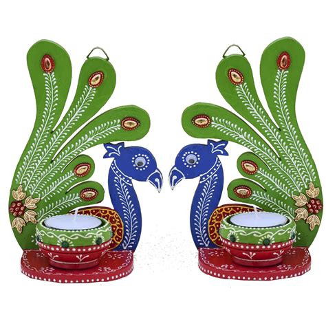 Buy Saugat Traders Candle Set for Diwali Home Decoration - Peacock ...