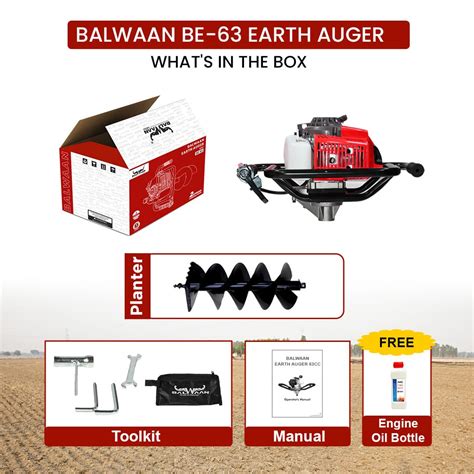 Balwaan Krishi BE-63 Earth Auger 63 cc 2 Stroke Powerful Heavy Duty Pe ...