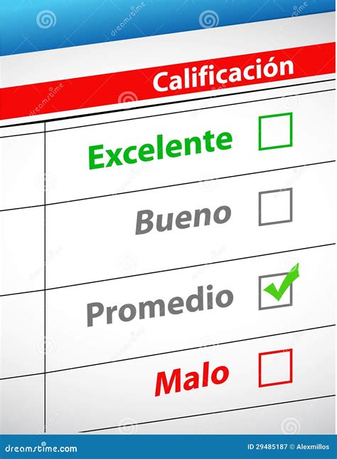 Feedback Selection Concept in Spanish Stock Illustration - Illustration ...