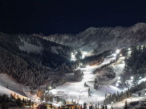 Skiing Mountains Night