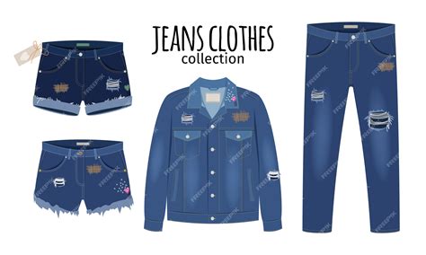Fashion ripped denim casual clothes | Premium Vector