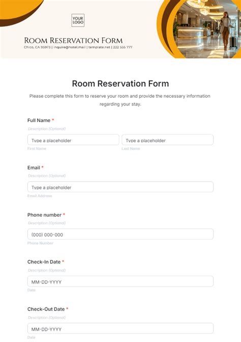 Free Spa Reservation Form Template to Edit Online