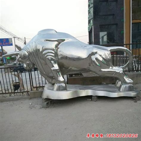 不锈钢雕塑牛 - 卓景雕塑公司