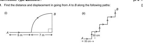 Find the distance and displacement in this given questions. - Brainly.in