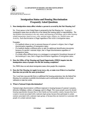 Fillable Online Immigration Status and Housing Discrimination Fax Email ...