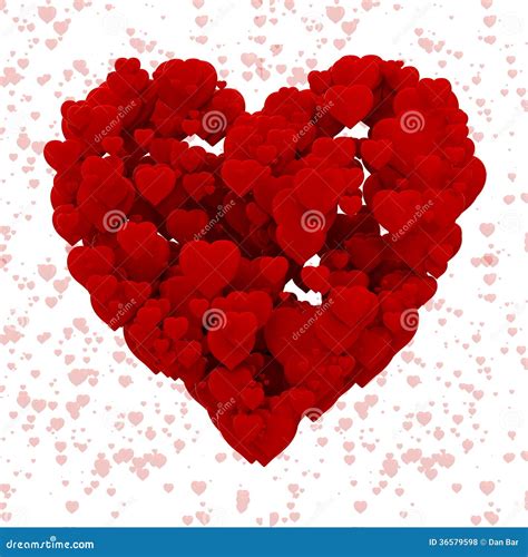 3d Heart Made of Hearts, Background Stock Illustration - Illustration ...