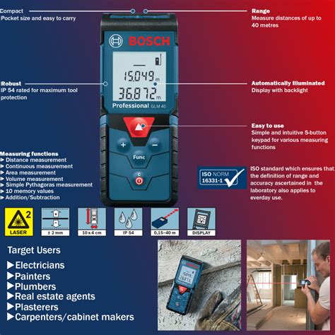 Bosch Professional GLM 40 Laser Distance Meter, Range: 40m