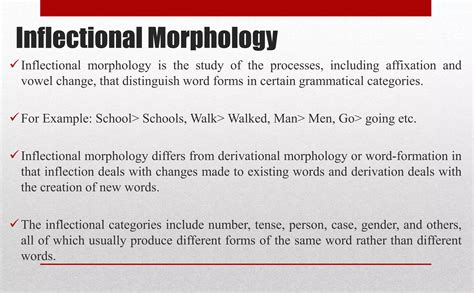 Derivational vs inflectional morphology | PPTX