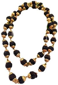 Senroar 5 Mukhi Rudraksha Mala Black Color Rosary Wood Necklace Price ...