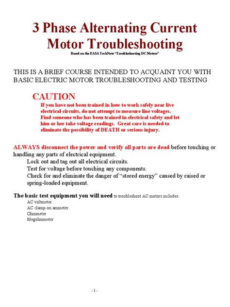 Image result for Troubleshooting Motor Problems