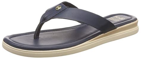 Scholl Women Milee Thong Blue Leather Slippers-4 (5749996) : Amazon.in ...