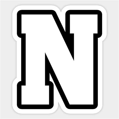 White Letter N Silhouette