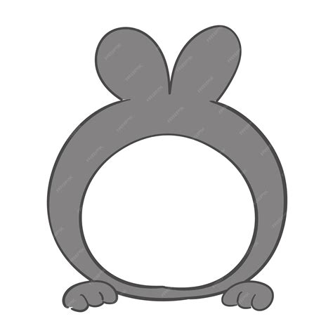 Premium Vector | Hand drawn black rabbit costume with hole for face