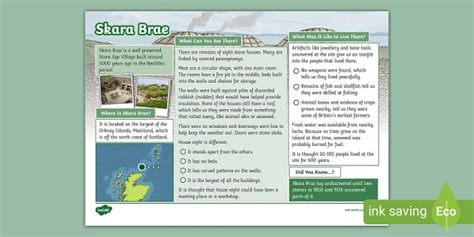 Skara Brae Fact File (teacher made) - Twinkl