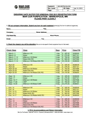 Fillable Online ENSURING SAFE WATER FOR HEMODIALYSIS REGISTRATION Fax ...