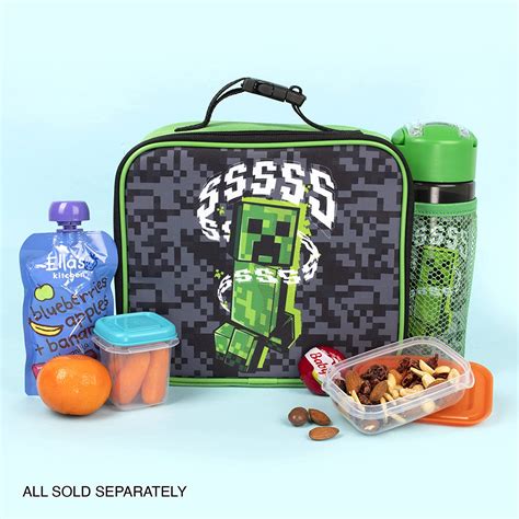 Minecraft – Kids Lunch Bag – Video Game Creeper Lunch Box – Mesh Pocket ...