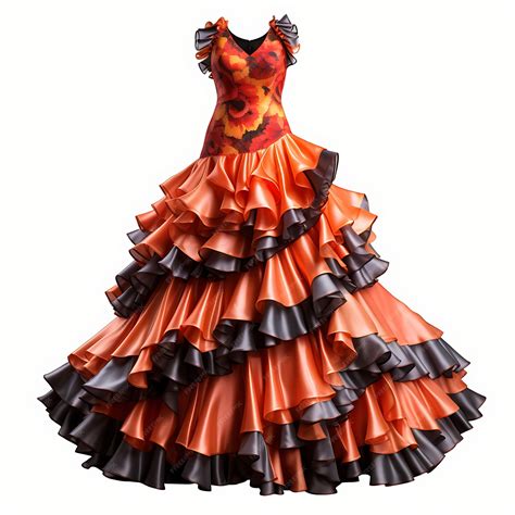 Premium Photo | Colorful of Spanish Flamenco Dress Type Ruffled Gown ...