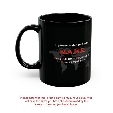 Spy Name Acronym Mug for the Meaning of the Name Daddy - 11oz Mug | Coffee Cup | White or Black ...