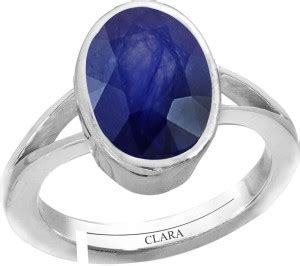 CLARA Blue Sapphire Neelam 3cts or 3.25ratti Adjustable Ring For MEN ...