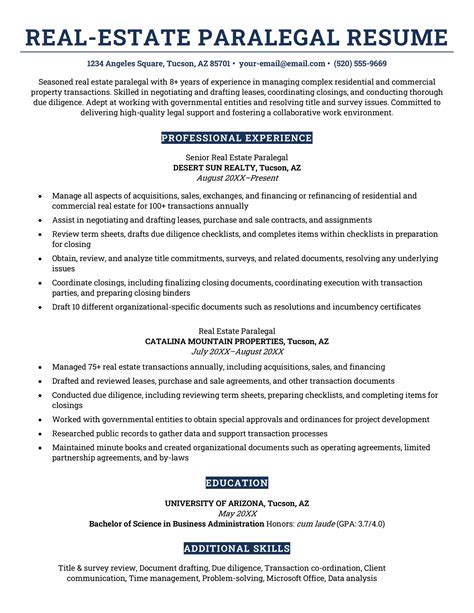 7 Paralegal Resume Examples & Template for 2026