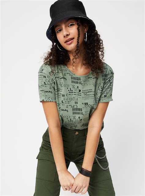 Buy Women Graphic Printed Round Neck T-shirt Online at just Rs. 399.0 ...