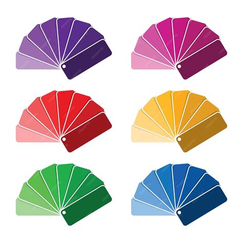 Premium Vector | Set of six color palette purple pink red yellow green ...