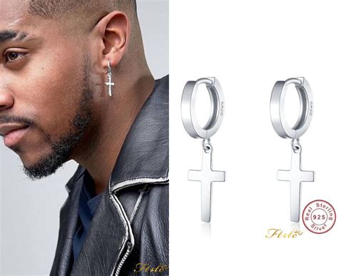 Mens Hoop Dangle Earrings - Jet Seattle