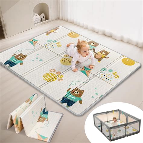 Amazon.com : Foldable Baby Play Mat, Reversible Waterproof Playmat for ...