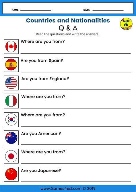 Countries Worksheet 的图像结果