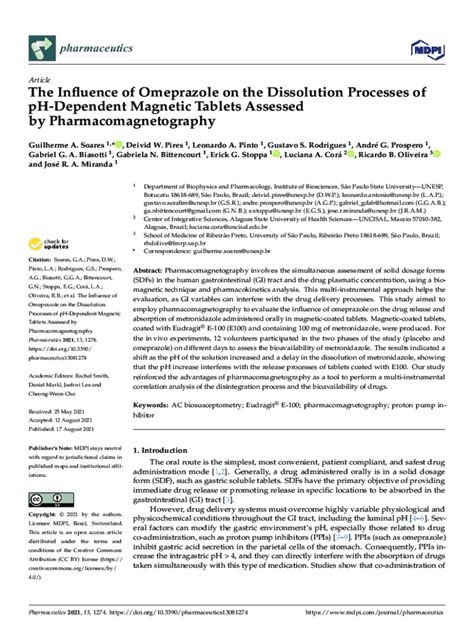 Fillable Online The Influence of Omeprazole on the Dissolution ...