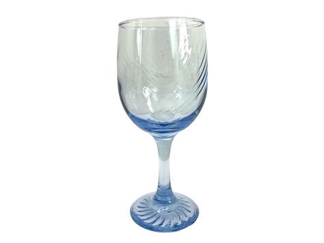 Vintage Set of 4 Misty Blue Swirl by Libbey Wine Glasses - Stemware - 4 ...