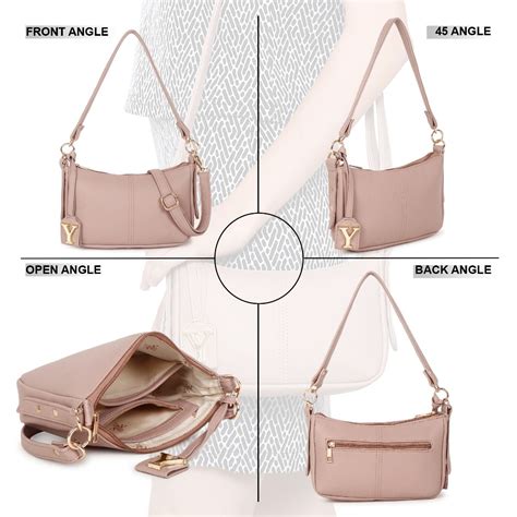 Buy Yelloe Baguette Bag with Long Sling Pink Online