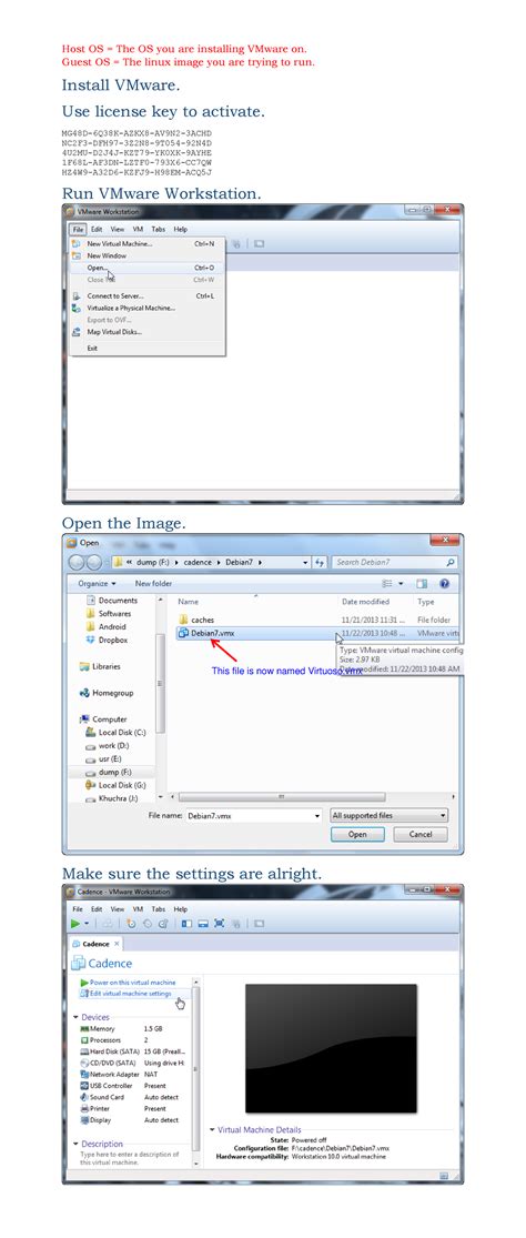 How To Guide for Cadence - Host OS = The OS you are installing VMware ...